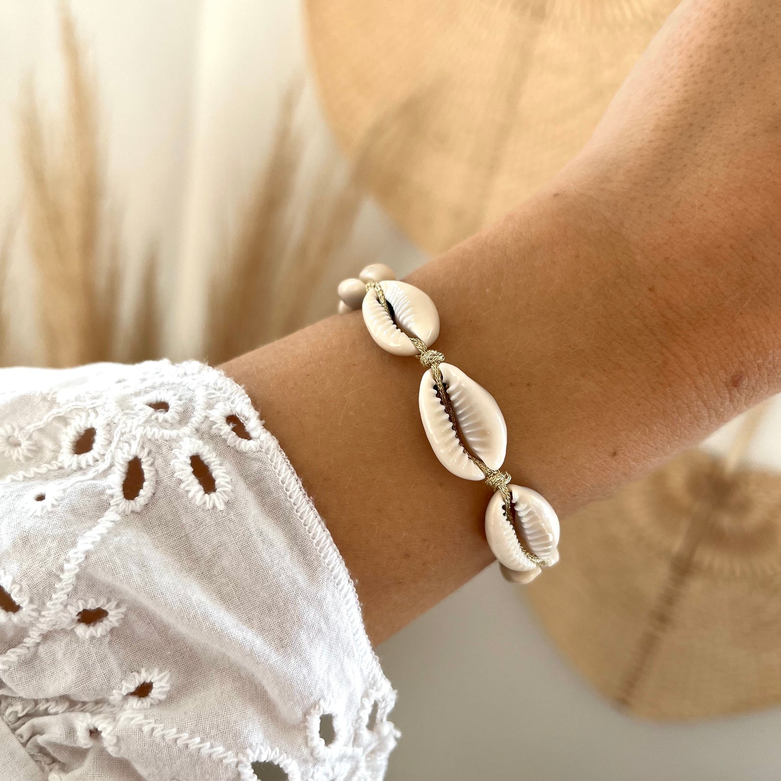 Bracelet Coquillages Naturel Beige Marjew - Neuf Sans Emballage Bijou Plage été