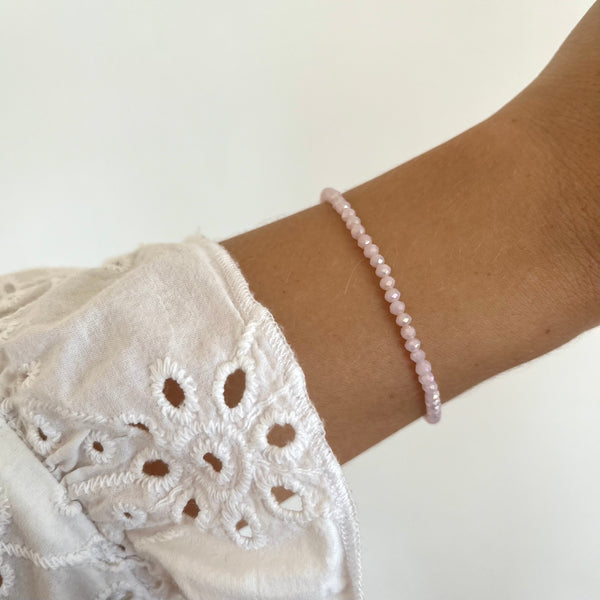 Bracelet perles de cristal Rose clair