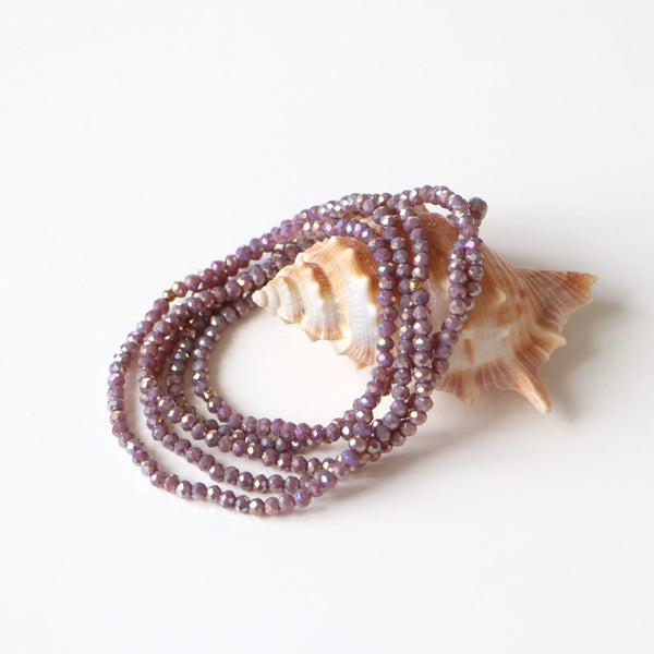 Bracelet perles de cristal Lavande