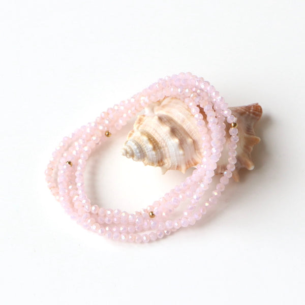 Bracelet perles de cristal Rose clair