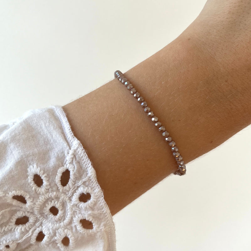 Bracelet perles de cristal Sable chaud