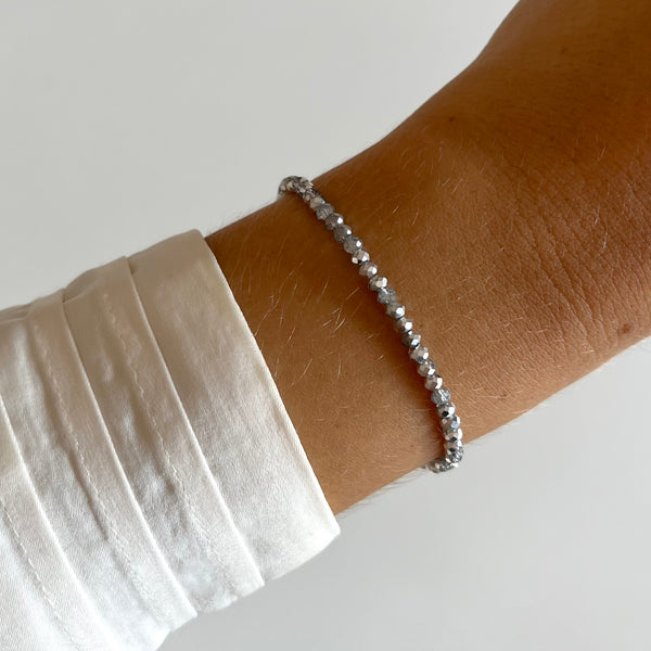 Bracelet en perles de cristal Argent