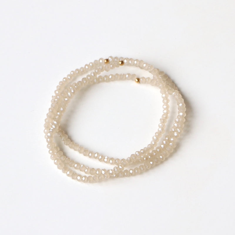 Bracelet perles de cristal crème