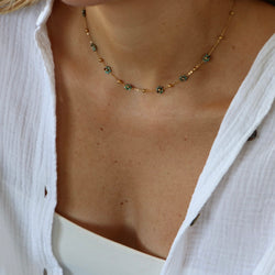 Collier Manarola vert pierres naturelles