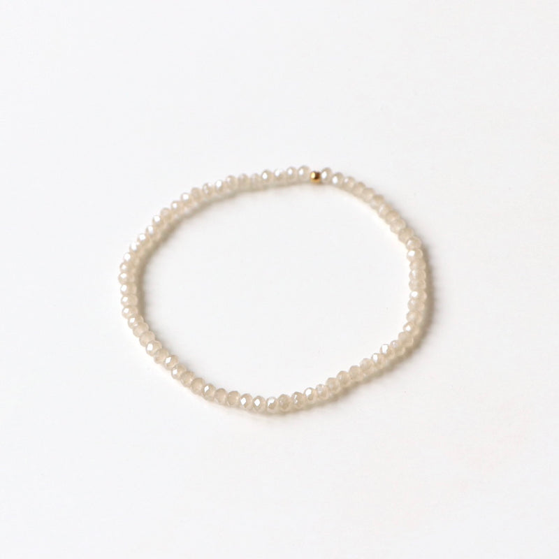 Bracelet perles de cristal crème