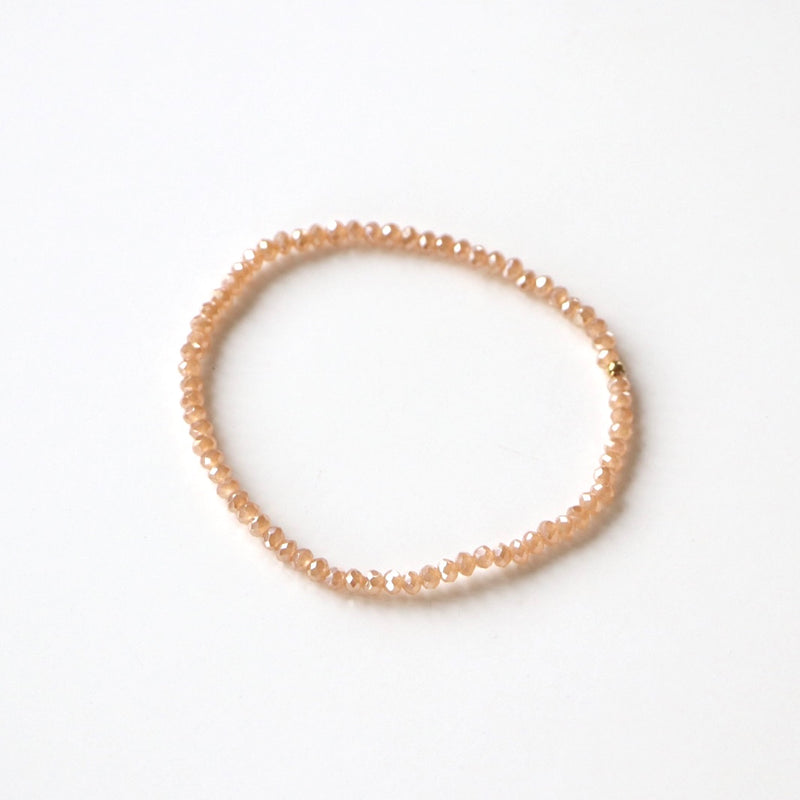 Bracelet perles de cristal corail