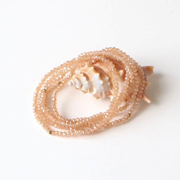 Bracelet perles de cristal corail