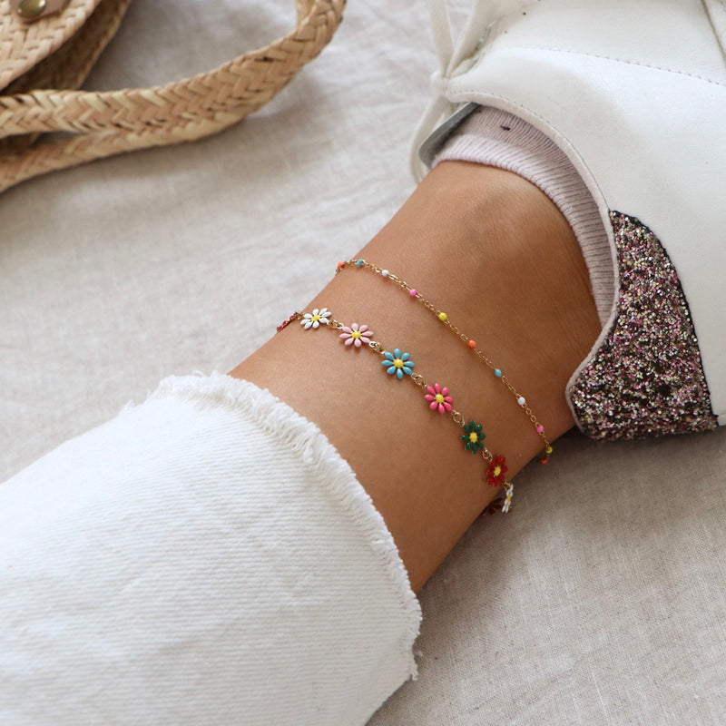Bracelet de cheville Santorin multicolore