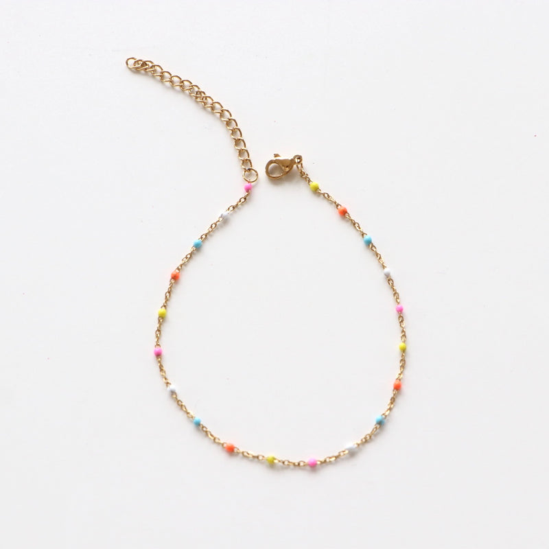 Bracelet de cheville Santorin multicolore