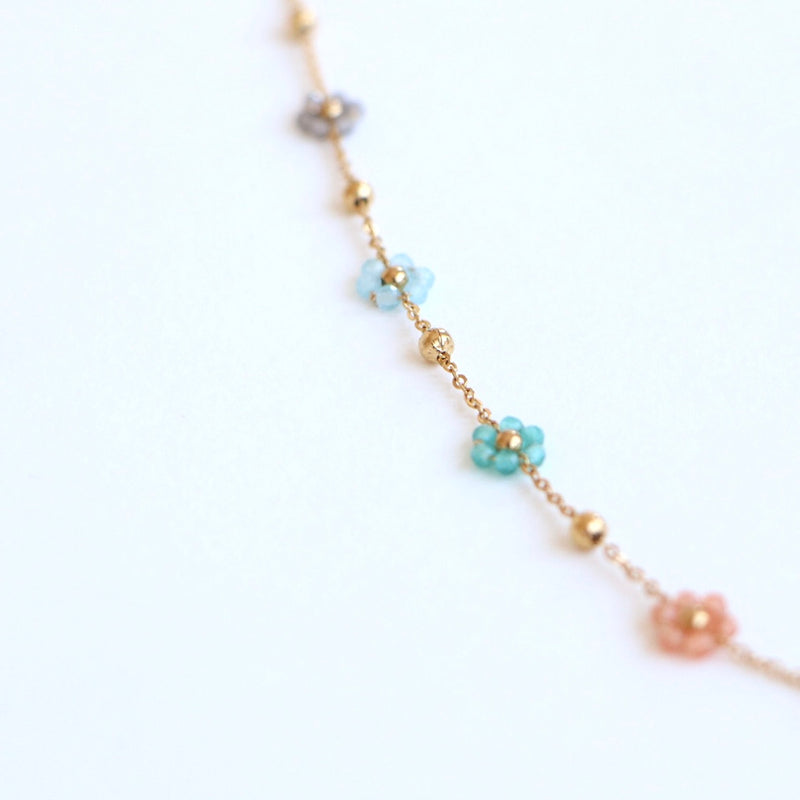 Collier fleurs Manarola pierres naturelles